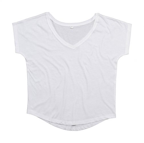 Damski T-Shirt Loose Fit V Neck