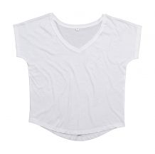 Damski T-Shirt Loose Fit V Neck