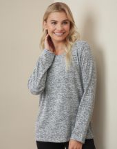 Damski dzianinowy sweter z długim rękawem