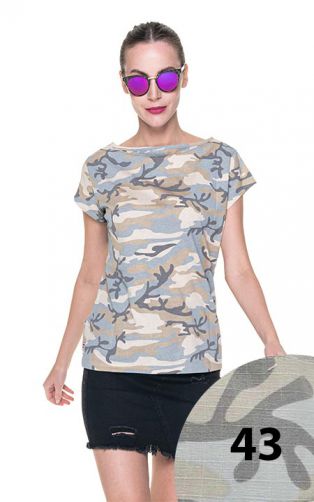 T-shirt Crimson Cut Camo Lady