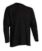 T-Shirt męski z długim rękawem TSRA150LS - BLACK