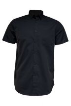 Koszula męska z krótkim rękawem SHAPOPSS - BLACK