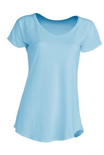 Bluzka damska JHK Slub Lady TSUL SLB - SKY BLUE NEON