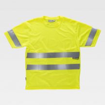 T-shirt ostrzegawczy, jednokolorowy - GOLD FLUOR