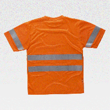 T-shirt ostrzegawczy, jednokolorowy - ORANGE FLUOR