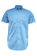 Koszula męska z krótkim rękawem SHAPOPSS - SKY BLUE