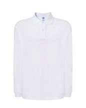 Polo męskie z długim rękawem JHK PORA 210 LS WHITE