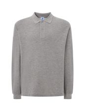 Polo męskie z długim rękawem JHK PORA 210 LS GREY MELANGE