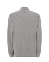 Polo męskie z długim rękawem JHK PORA 210 LS GREY MELANGE