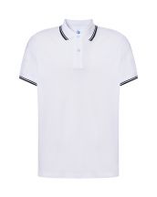 Polo męskie JHK PORA 210 CONTRAST WHITE/NAVY