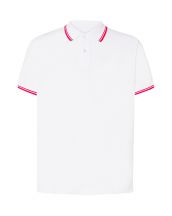 Polo męskie JHK PORA 210 CONTRAST WHITE/RED