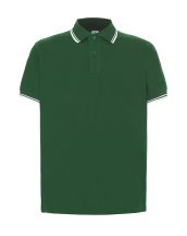 Polo męskie JHK PORA 210 CONTRAST BOTTLE GREEN / WHITE