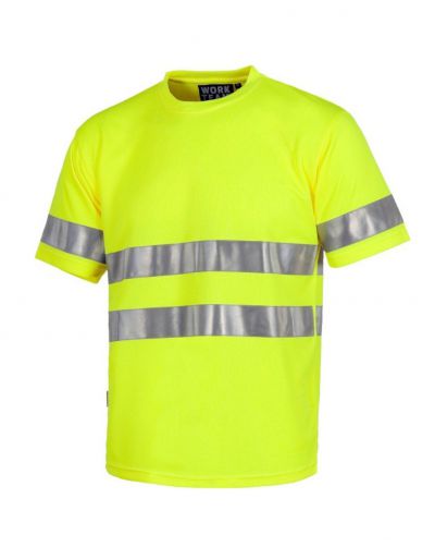 T-shirt ostrzegawczy, jednokolorowy - GOLD FLUOR