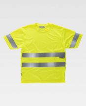 T-shirt ostrzegawczy, jednokolorowy - GOLD FLUOR