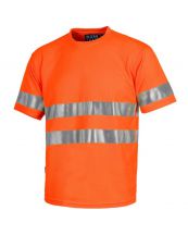 T-shirt ostrzegawczy, jednokolorowy - ORANGE FLUOR