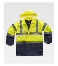 PARKA kurtka ostrzegawcza dwukolorowa, długość ¾ SYF/NY-GOLD FLUOR/NAVY