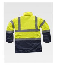 PARKA kurtka ostrzegawcza dwukolorowa, długość ¾ SYF/NY-GOLD FLUOR/NAVY