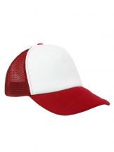 Czapka pięciopanelowa TRUCKER poliester 100% CZA610 - RED / WHITE
