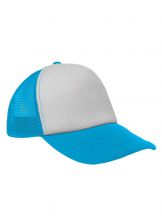 Czapka pięciopanelowa TRUCKER poliester 100% CZA610 - TURQUOISE / WHITE