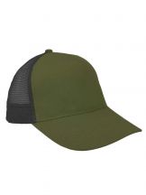Czapka pięciopanelowa TRUCKER bawełna CZA611 - KHAKI / BLACK