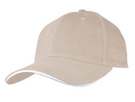 Czapka sześciopanelowa SANDWICH CZA006 - BEIGE / WHITE