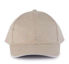 Czapka sześciopanelowa SANDWICH CZA006 - BEIGE / WHITE