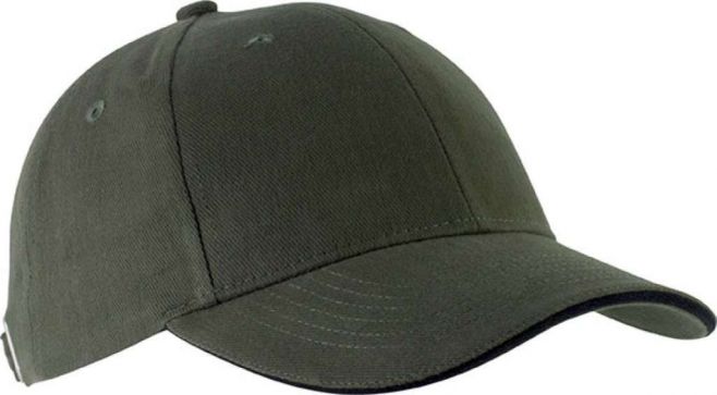 Czapka sześciopanelowa SANDWICH CZA006 - KHAKI / BLACK