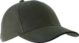 Czapka sześciopanelowa SANDWICH CZA006 - KHAKI / BLACK
