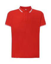 Polo męskie JHK PORA 210 CONTRAST RED/WHITE