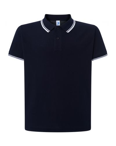 Polo męskie JHK PORA 210 CONTRAST NAVY/WHITE