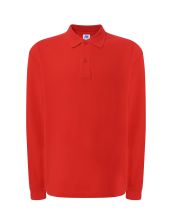 Polo męskie z długim rękawem JHK PORA 210 LS RED
