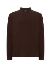 Polo męskie z długim rękawem JHK PORA 210 LS CHOCOLATE