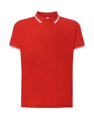 Polo męskie JHK PORA 210 CONTRAST RED/WHITE