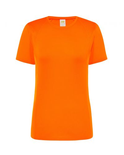 T-shirt JHK, damski sportowy - SPORT T-SHIRT LADY - ORANGE FLUOR