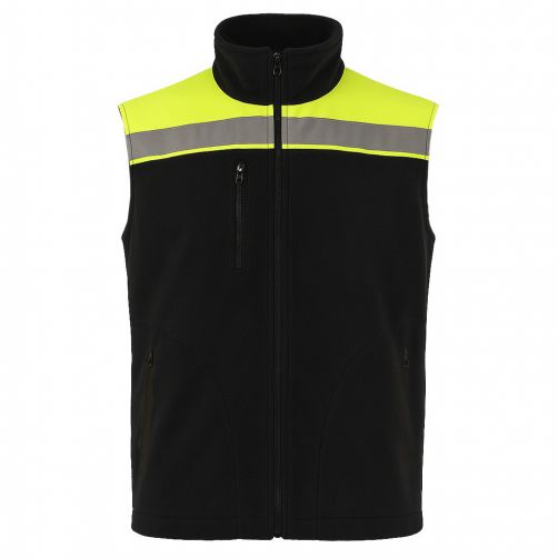 Kamizelka polarowa ostrzegawcza NEOPLUS FLHV400VEST - BLACK / GOLD FLUOR