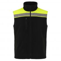 Kamizelka polarowa ostrzegawcza NEOPLUS FLHV400VEST - BLACK / GOLD FLUOR