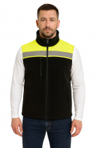 Kamizelka polarowa ostrzegawcza NEOPLUS FLHV400VEST - BLACK / GOLD FLUOR