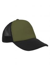 Czapka pięciopanelowa TRUCKER poliester 100% CZA610 - BLACK / KHAKI