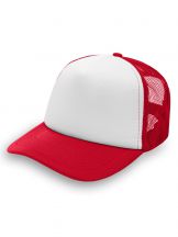 Czapka pięciopanelowa TRUCKER poliester 100% CZA610 - RED / WHITE