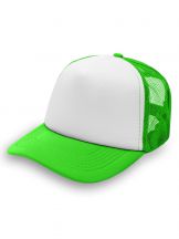 Czapka pięciopanelowa TRUCKER poliester 100% CZA610 - LIME FLUOR / WHITE