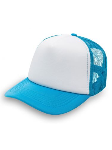 Czapka pięciopanelowa TRUCKER poliester 100% CZA610 - TURQUOISE / WHITE