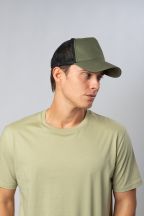 Czapka pięciopanelowa TRUCKER bawełna CZA611 - KHAKI / BLACK