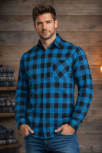 Koszula Flanelowa KOFL - MINERAL BLUE