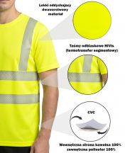 T-shirt ostrzegawczy NEOPLUS TSHV55 - GOLD FLUOR