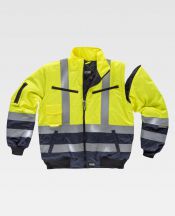 PILOT kurtka ostrzegawcza 2w1 SYF/NY-GOLD FLUOR/NAVY