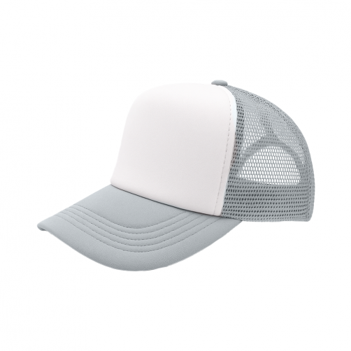 Czapka pięciopanelowa TRUCKER poliester 100% CZA610 - LIGHT GREY / WHITE