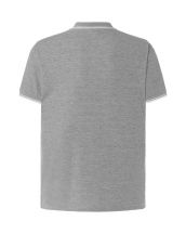Polo męskie JHK PORA 210 CONTRAST GREY MELANGE / WHITE