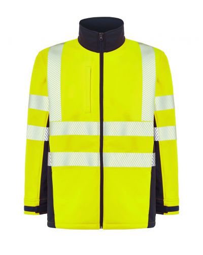 KURTKA SOFTSHELL HV06U01 - NAVY / GOLD FLUOR