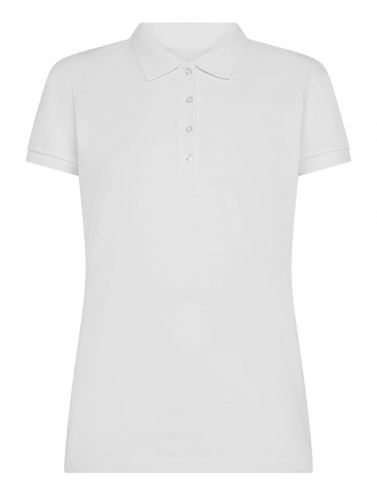 Polo damskie Ultrafit z elastanem BSW202 - WHITE