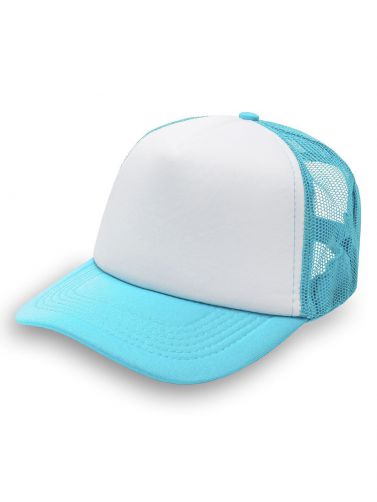 Czapka pięciopanelowa TRUCKER poliester 100% CZA610 - SKY BLUE / WHITE